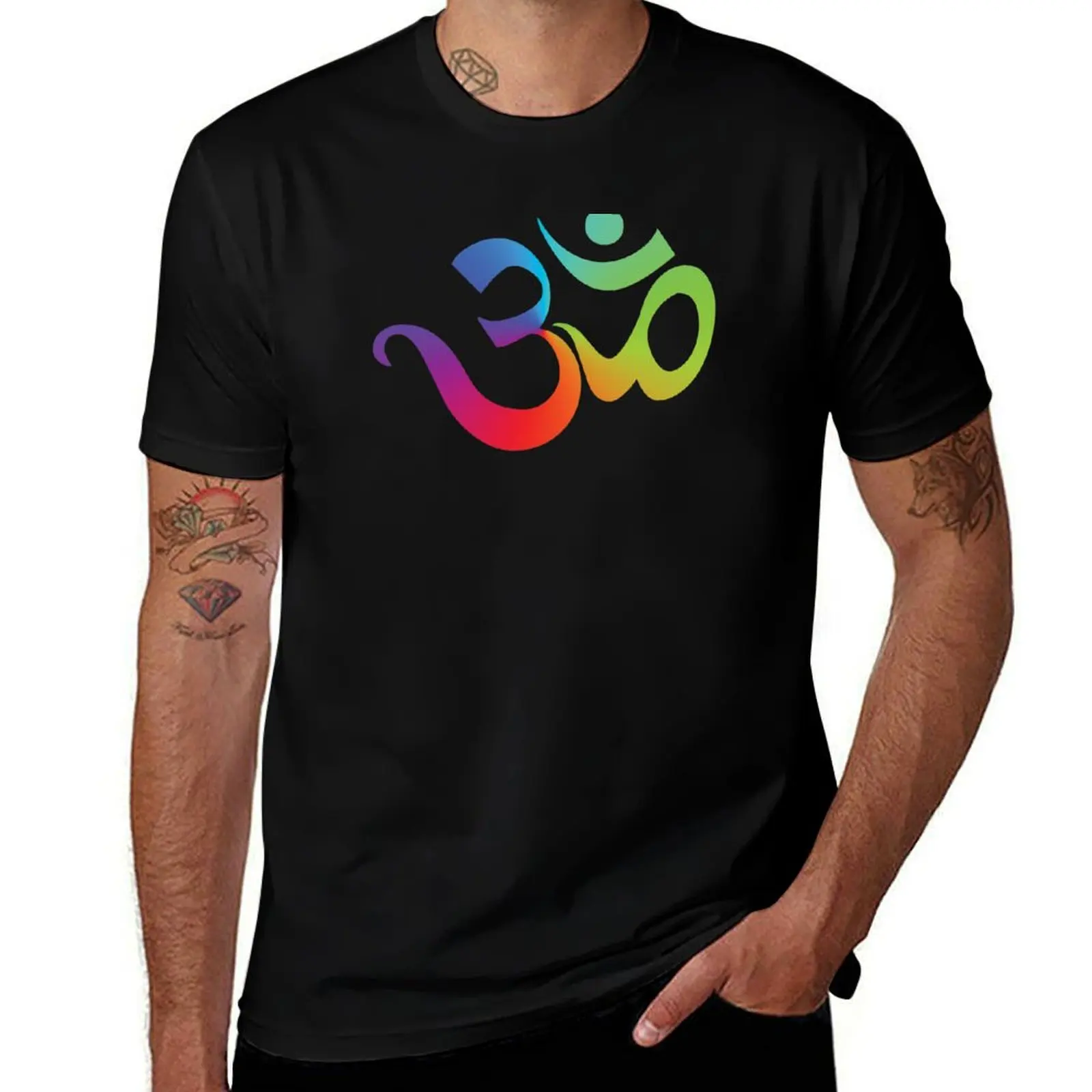 

man Symbol tshirt graphic 100% cotton T-Shirt for Yoga t Om shirts