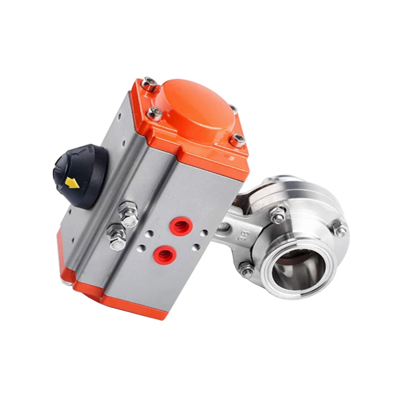 

19 мм, 32 мм, 38 мм, 51 мм, 76 мм, санитарный пневматический клапан-бабочка с тройным зажимом, нержавеющая сталь 304, для молочных продуктов, домашнего пива