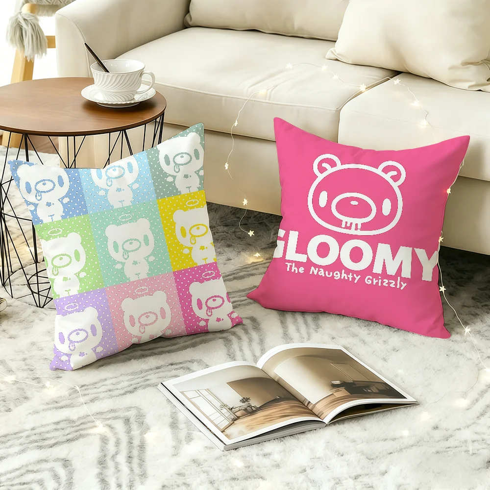 Cartoon cute G-Gloomy B-Bear cushion cover Comfortable Decorative For Bedroom Living room Dormitory Picnic and Holiday