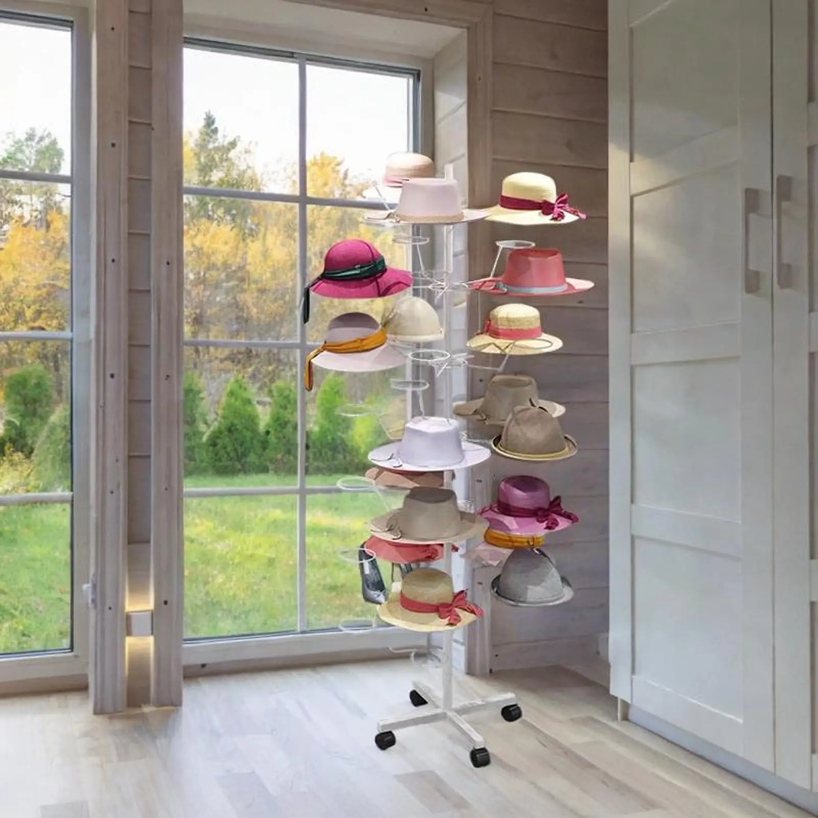 

Freestanding Hat Display Rack Hat Display Stand for Shopping Mall Retail