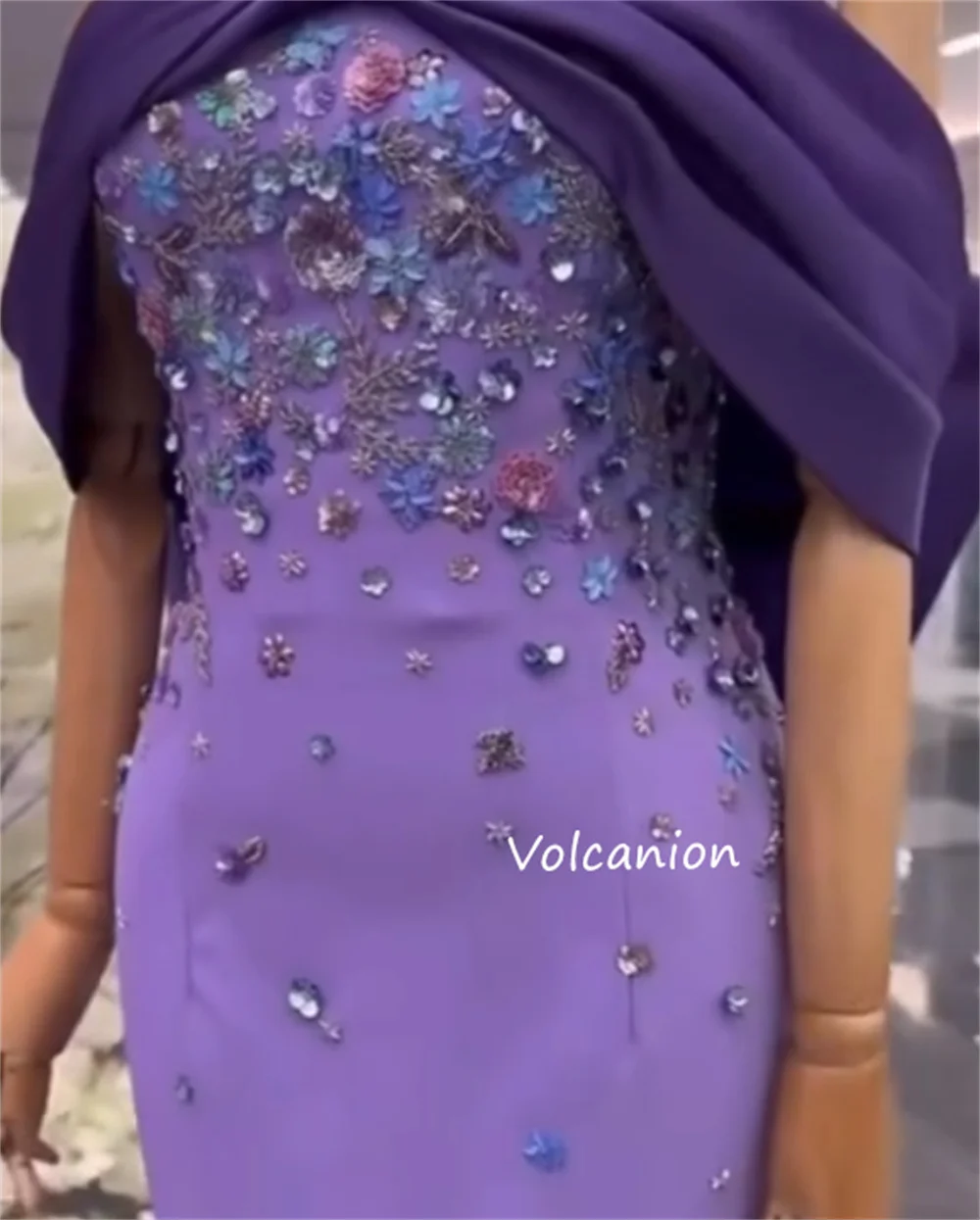 تخصيص جيرسي زين الديكور القوس خارج على الكتف حورية البحر فساتين طويلة مناسبة مخصصة مساء رسمي رائع