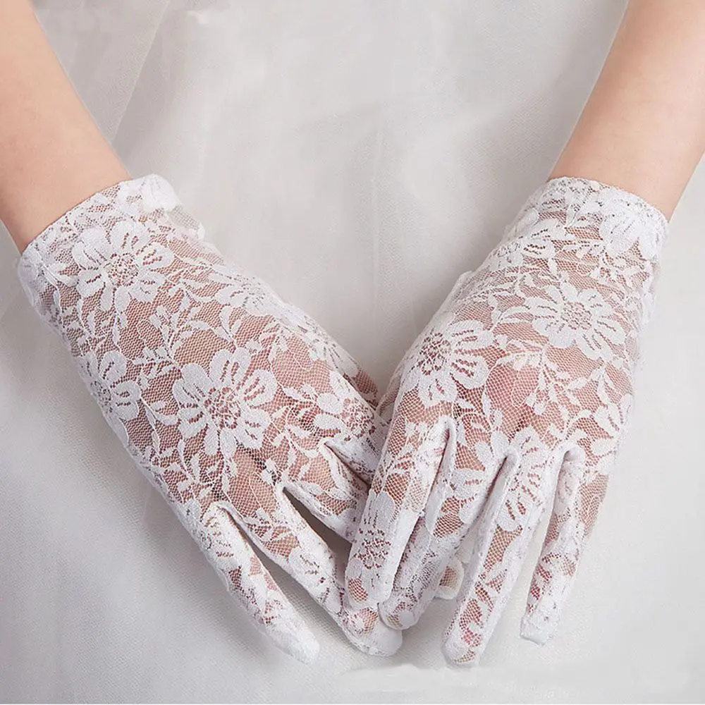 1 Pair New Fashion Party Dress Evening Prom Decor Bridal Gown Mittens Lace Gloves Wedding Bridal Gloves Cycling Driving Mittens