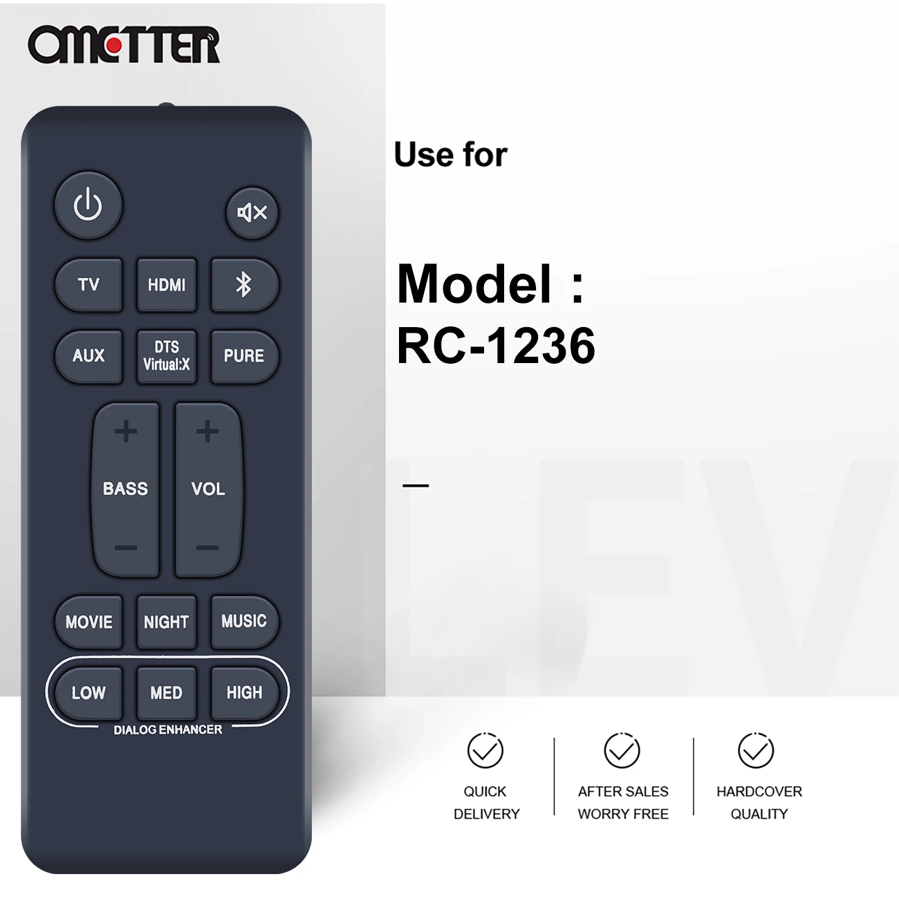 RC-1236 يصلح ل دينون التحكم عن بعد المسرح المنزلي نظام شريط الصوت RC1236 DHT-S216 DHTS216 DHT-S216H DHTS216H