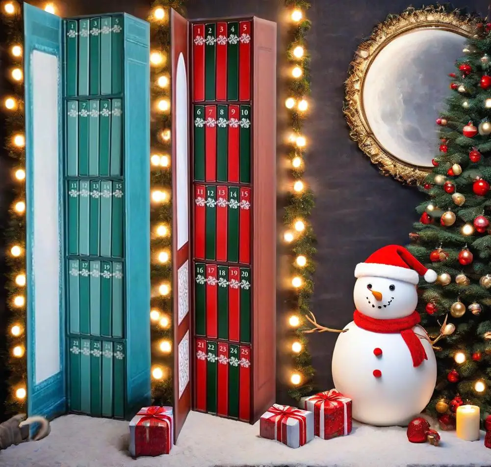 2025 Mini Book Ornament Advent, Advent Calendar with 24 Book Gift, Christmas Books Countdown Calendar for Books Lovers, Holiday