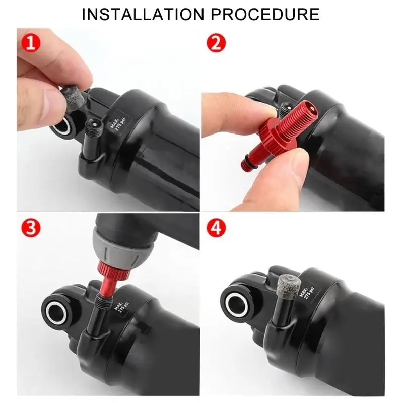 652F Bicycles Suspension Air Valves Adapter Mountain Bike Rear Shock Air Valves Adapter Tool for Repairing Rear Shock Absorbers
