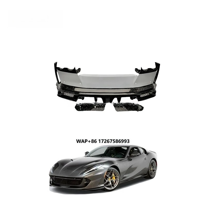 Auto Parts Accessories Dry Carbon Fiber Body Kit Rear Bumper  812 Superfast 2017-2020