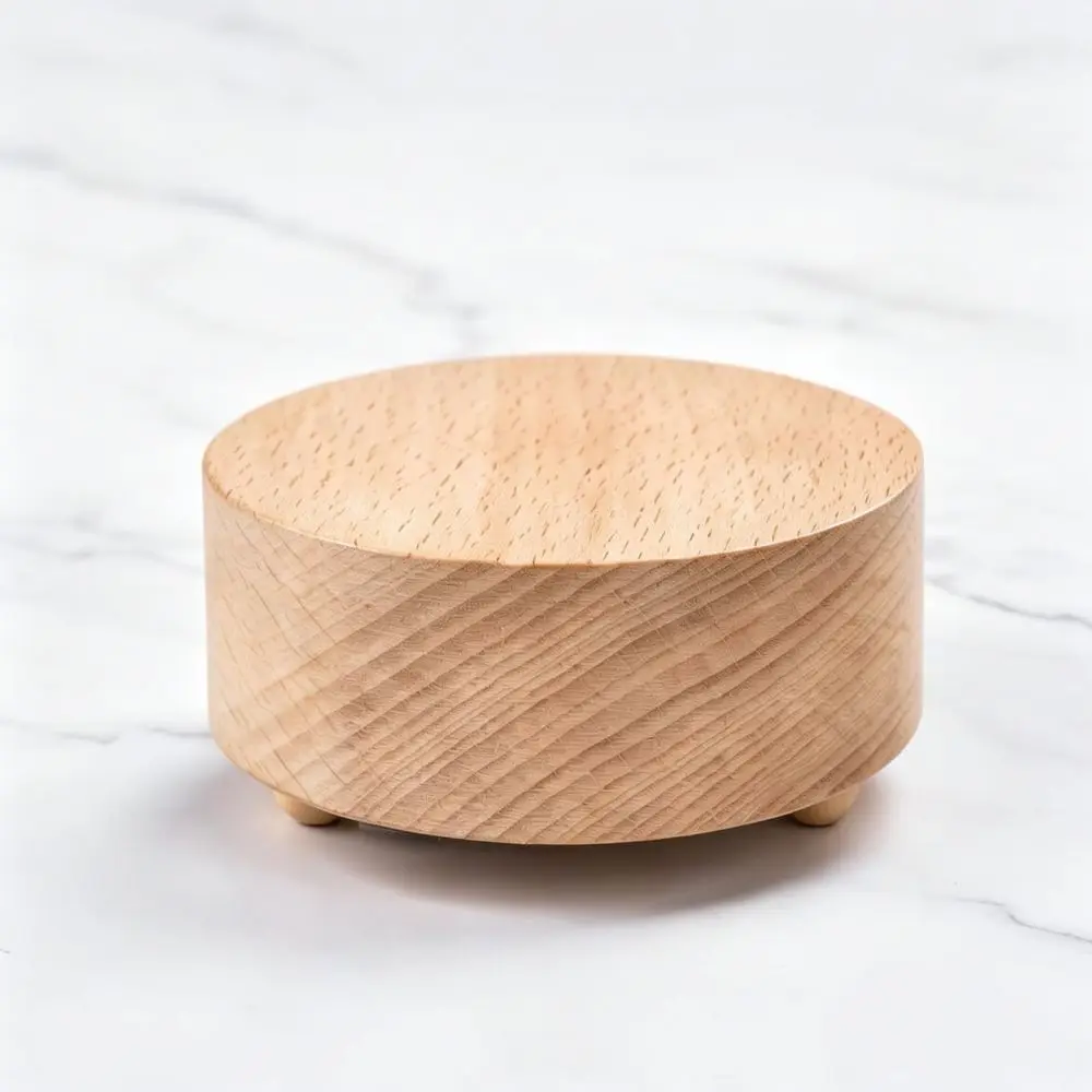 Wooden Rotating Musical Base For Figurines Creative Blind Box Organizer Beech Wood Display Stand Birthday Present