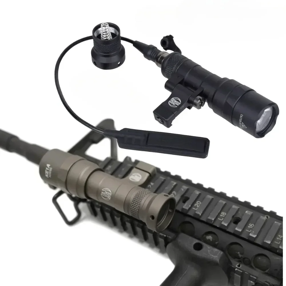 Lanterna tática SF M300A/M340C Airsoft poderosa LED com interruptor de pressão arma luz para caça ao ar livre