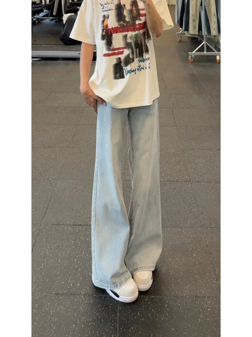 

Мужские джинсы в стиле ретро, американские, синие, свободного кроя, широкие штанины, дизайн Sensation Cleanfit, деним, прямые брюки-клеш, повседневные.