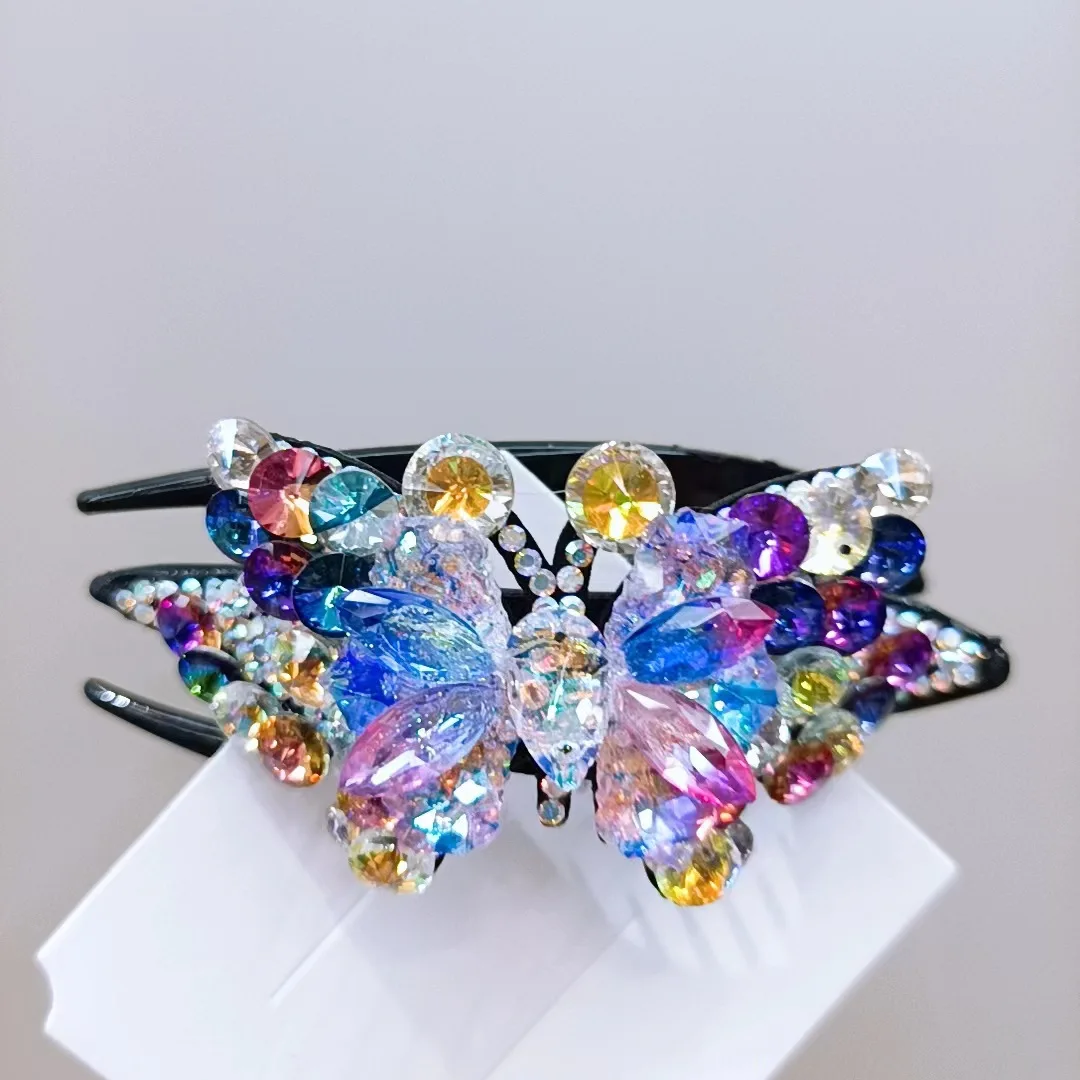 New dovetail crystal butterfly catching clip back color clip hair high-end original design