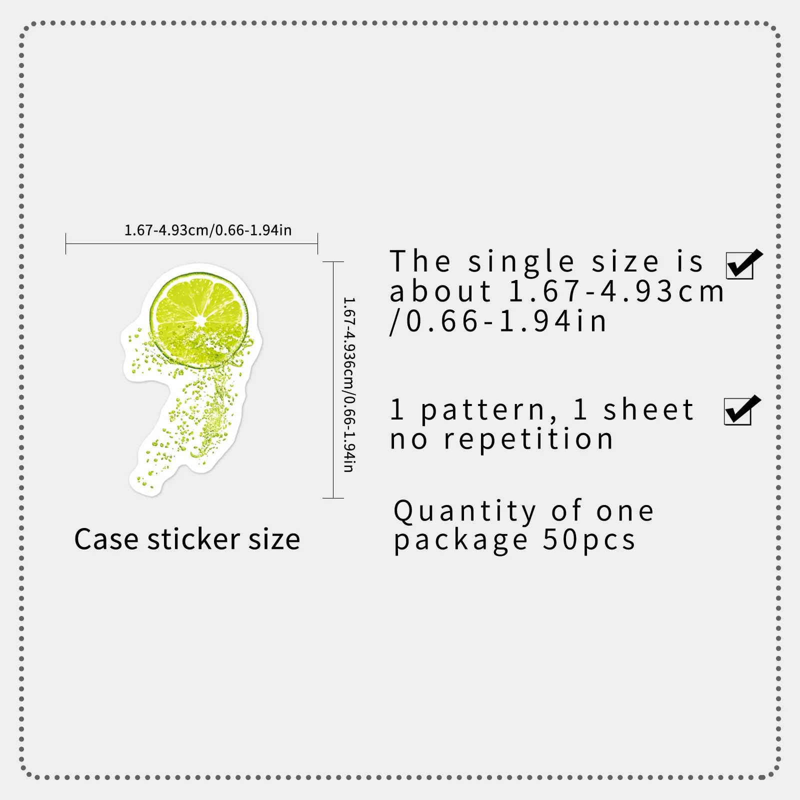 50 PCS Lime INS Stickers Green Fruit Realistic Fresh Food Lime Waterproof Decorative Phone Case Stickers