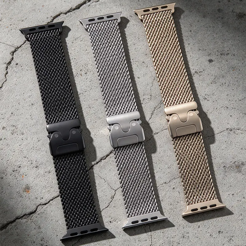 Official 1:1 Strap For Apple Watch Ultra 4 3 2 Band 49mm S12 11 46mm 45 44mm 38 40 41 Titanium Color Bracelet iWatch S11 10 42mm