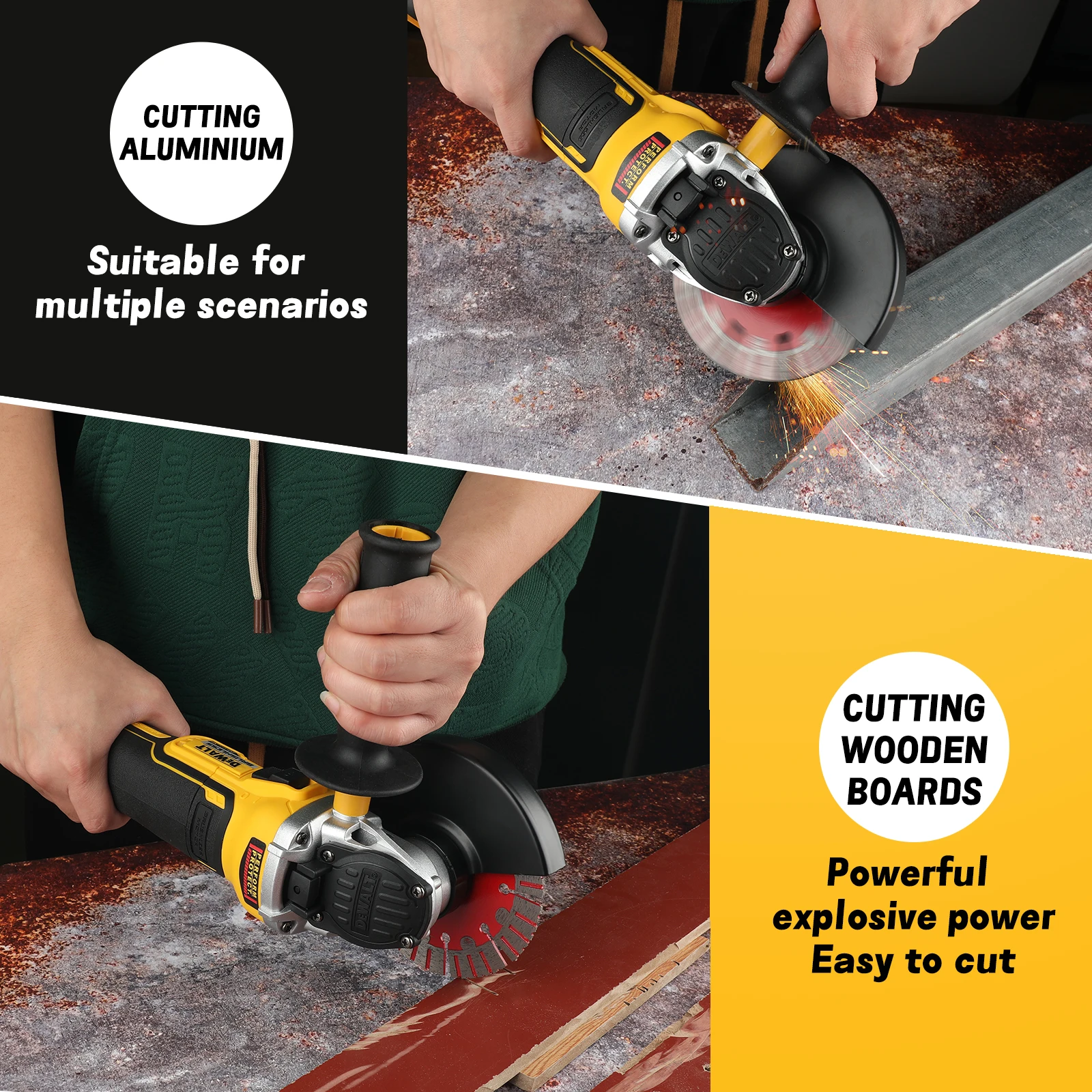 DEWALT DCG405 125mm 18V 리튬 배터리 브러시리스 플랫 헤드 앵글 그라인더 베어 공작 기계 절단기 전동 공구 콤보 se