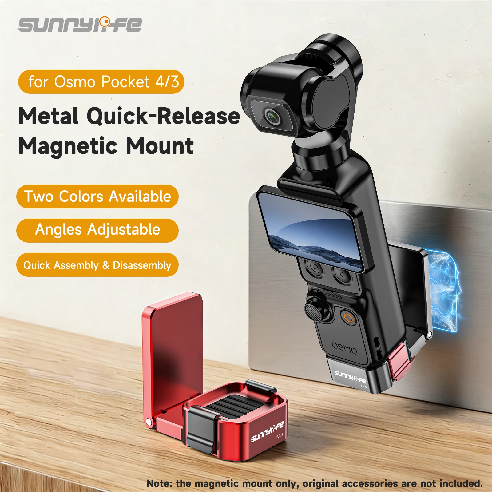 

Магнитное крепление Sunnylife из алюминиевого сплава с быстрым креплением для DJI Osmo Pocket 4/3, расширительный кронштейн, настольная подставка, аксессуары для камеры