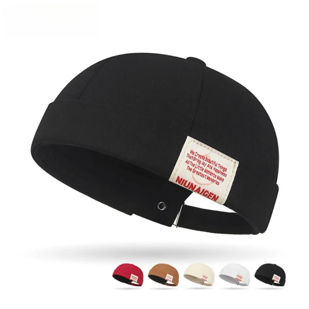 Fashion Hip Hop Beanie Street Hat Letter Embroidery Adjustable Skullcap Casual Solid Color Melon Beanie Cap Outdoor