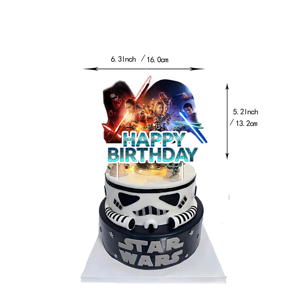 Vajilla desechable de STAR WARS Para fiesta de cumpleaños, pancarta colgante para decoración de tartas, globos de STAR WARS, películas calientes