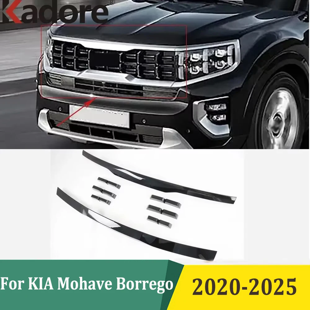 

For KIA Mohave Borrego 2020 2021 2022 2023 2024 2025 Front Grille Trim Racing Grills Around Frames Decoration Car Accessories