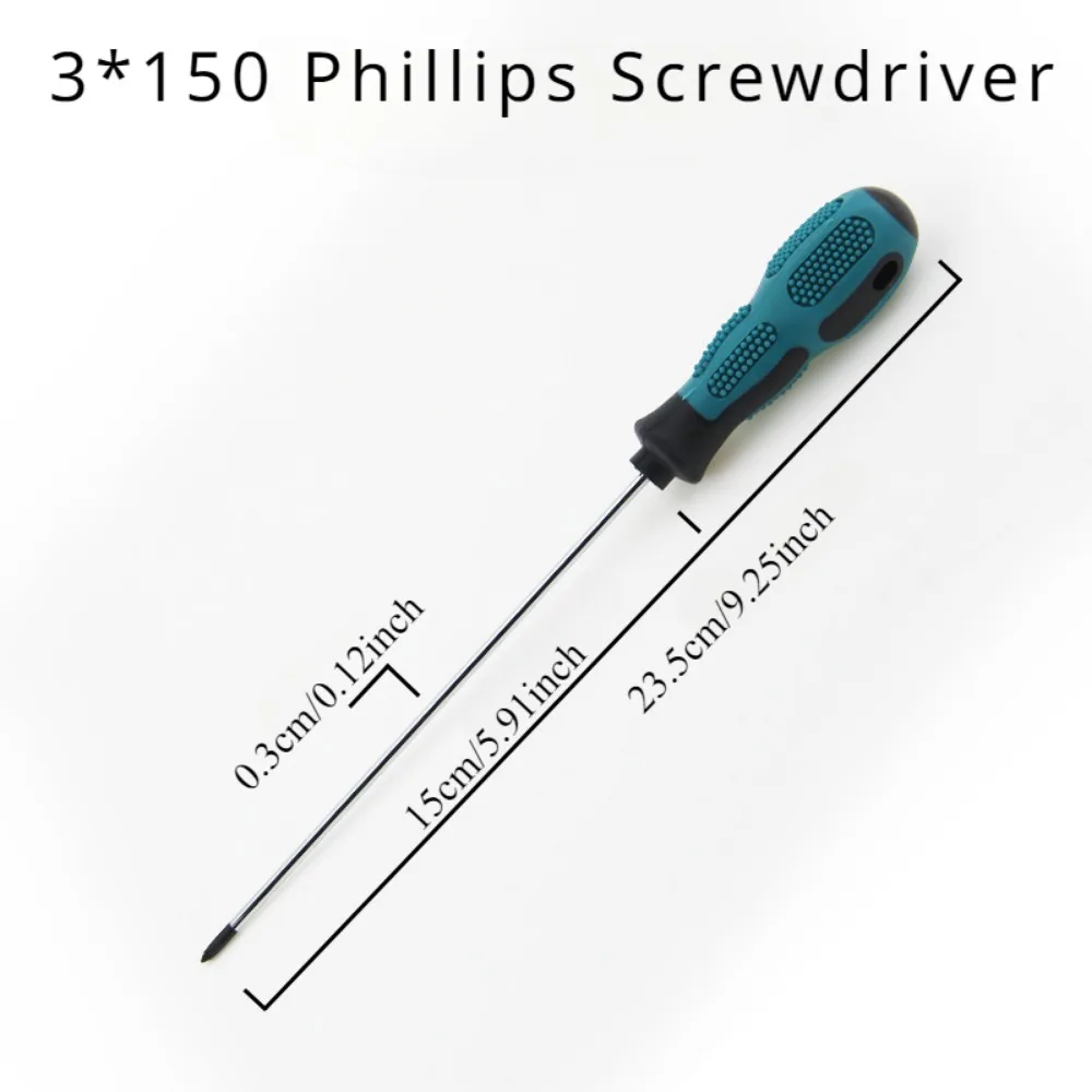 Imagem -04 - Long Slotted Phillips Screwdriver Rubber Handle Magnetic Instalação e Desmontagem Repair Tool