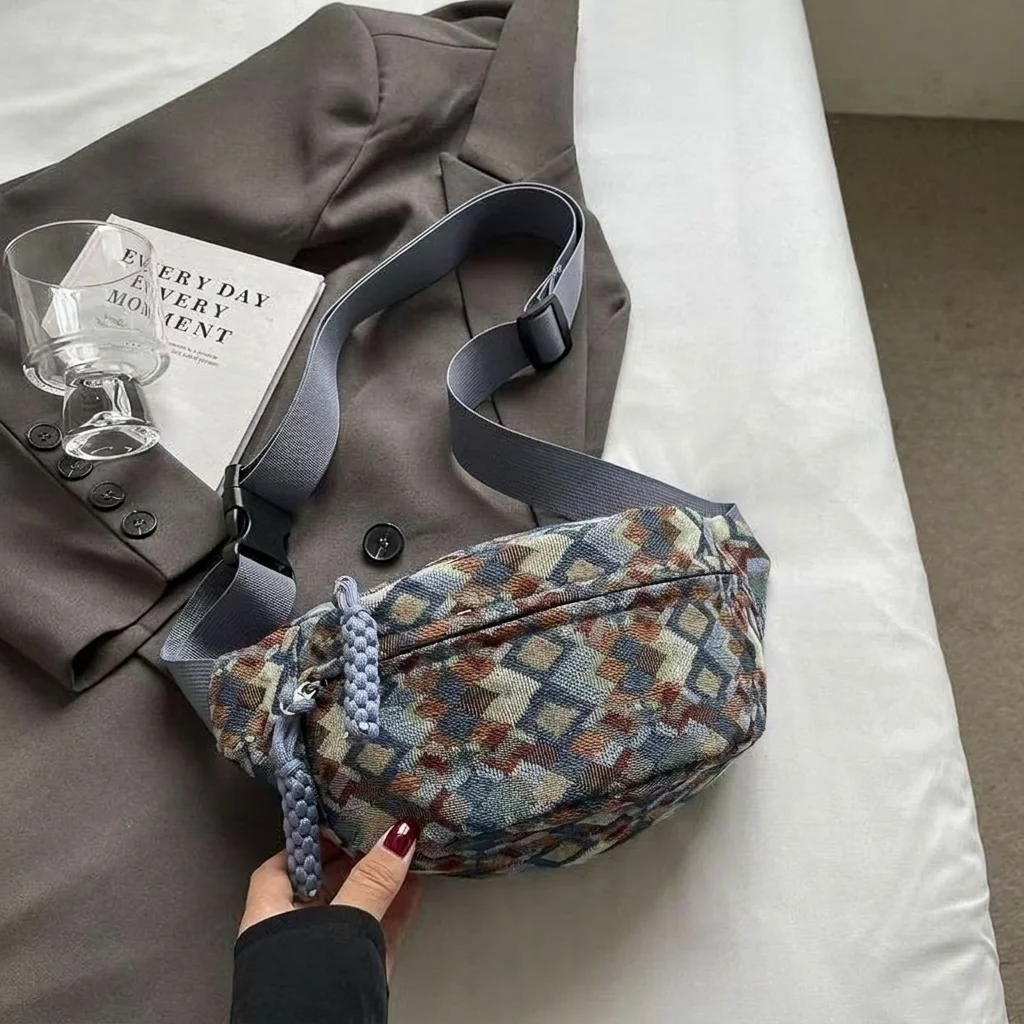 Waist Bag Stylish Canvas Waist Pack Phone Bag Comfortable Crossbody Bag For Running Daily Use Short Trips