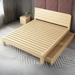 Solid wood bed 1.5 meters pine bed economical