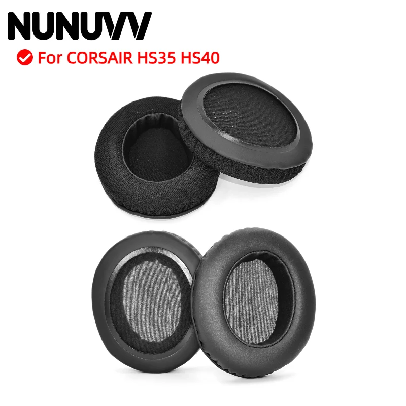 

NUNUVV For CORSAIR HS35 HS40 Original earmuffs with buckle Headphones Memory Foam Ear Cushions High Quality