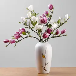 Artificial Silk Magnolia Flowers Home Outdoor Garden Vases Windowsill Wedding Bride Festival Outdoor Arch Decoration Diy Gifts