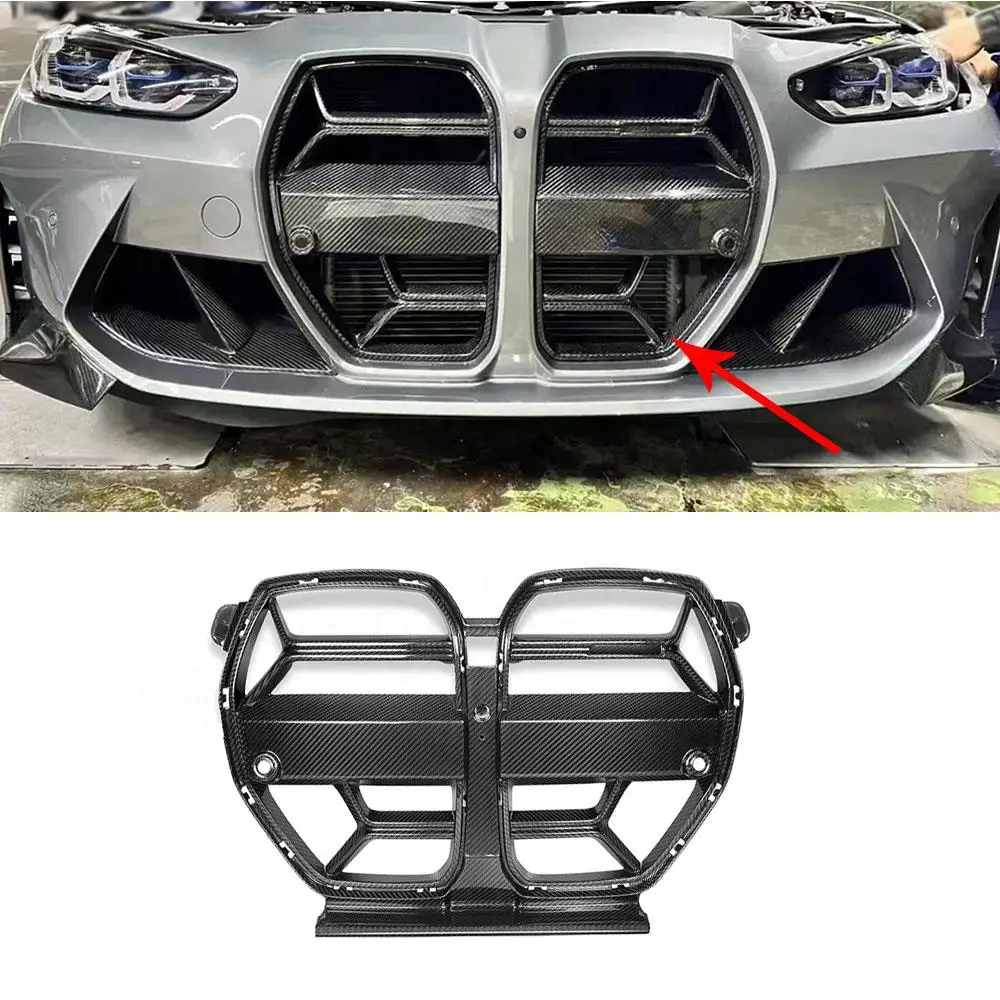 

Front Bumper Grille For BMW 2021+ M3 G80 M4 G82 G83 Front Racing Grille Trim Cover Without ACC CLS Style Dry Carbon Fiber/FRP