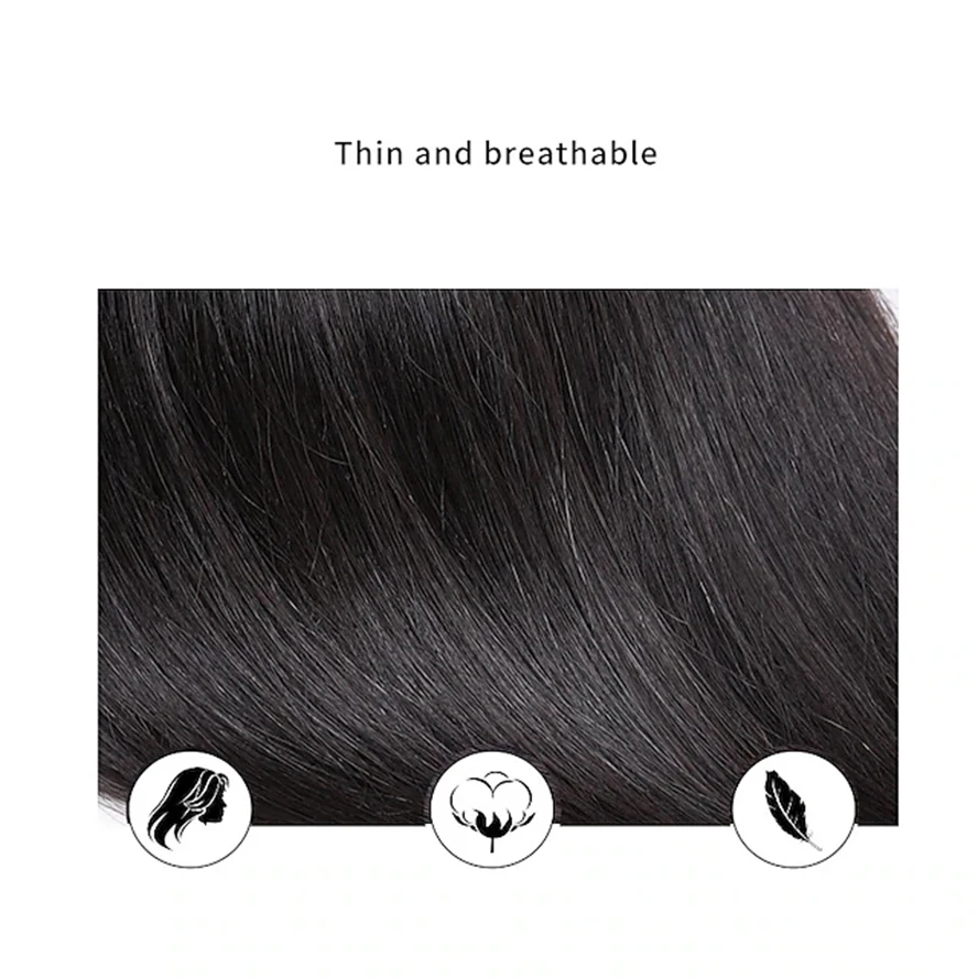 Natural Black 7x7inch Men's Human Hair Toupees Straight Machine Made Daily Wear