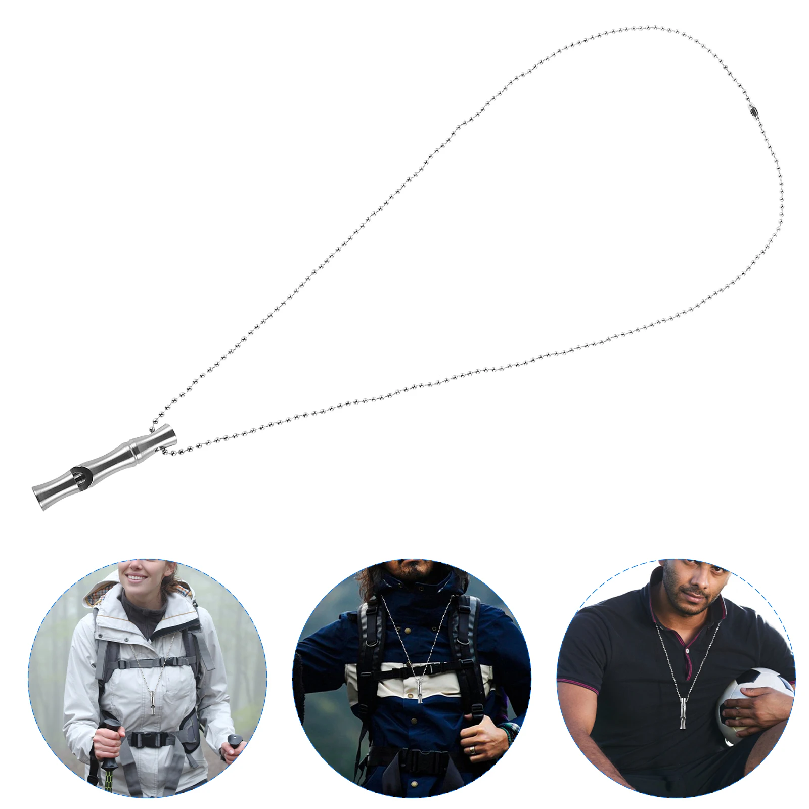 

Pet Survival Whistle Keychain Travel Outdoor Stainless Steel Soccer Hiking Gear
