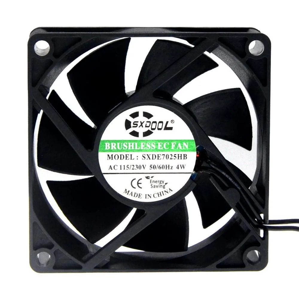 SXDOOL EC Motor Cooling Fan 70mm,70X25mm 115V 230V Dual Voltage For Cabinets Exhaust Chassis