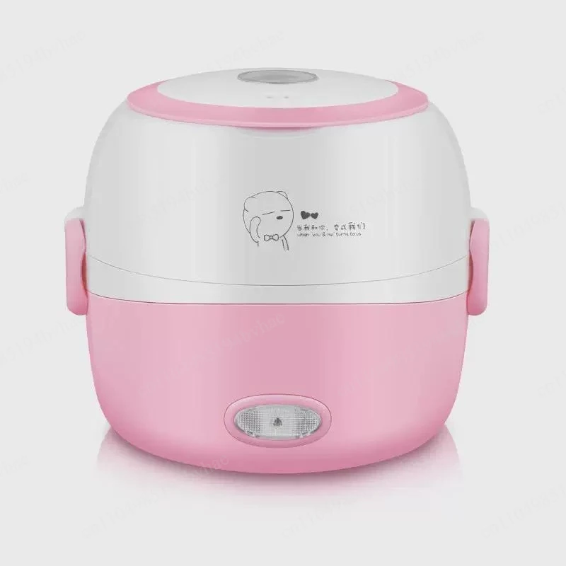Mini rice cooker, electric lunch box, 1/2 layer portable food steamer, cooking container, lunch box insulation device