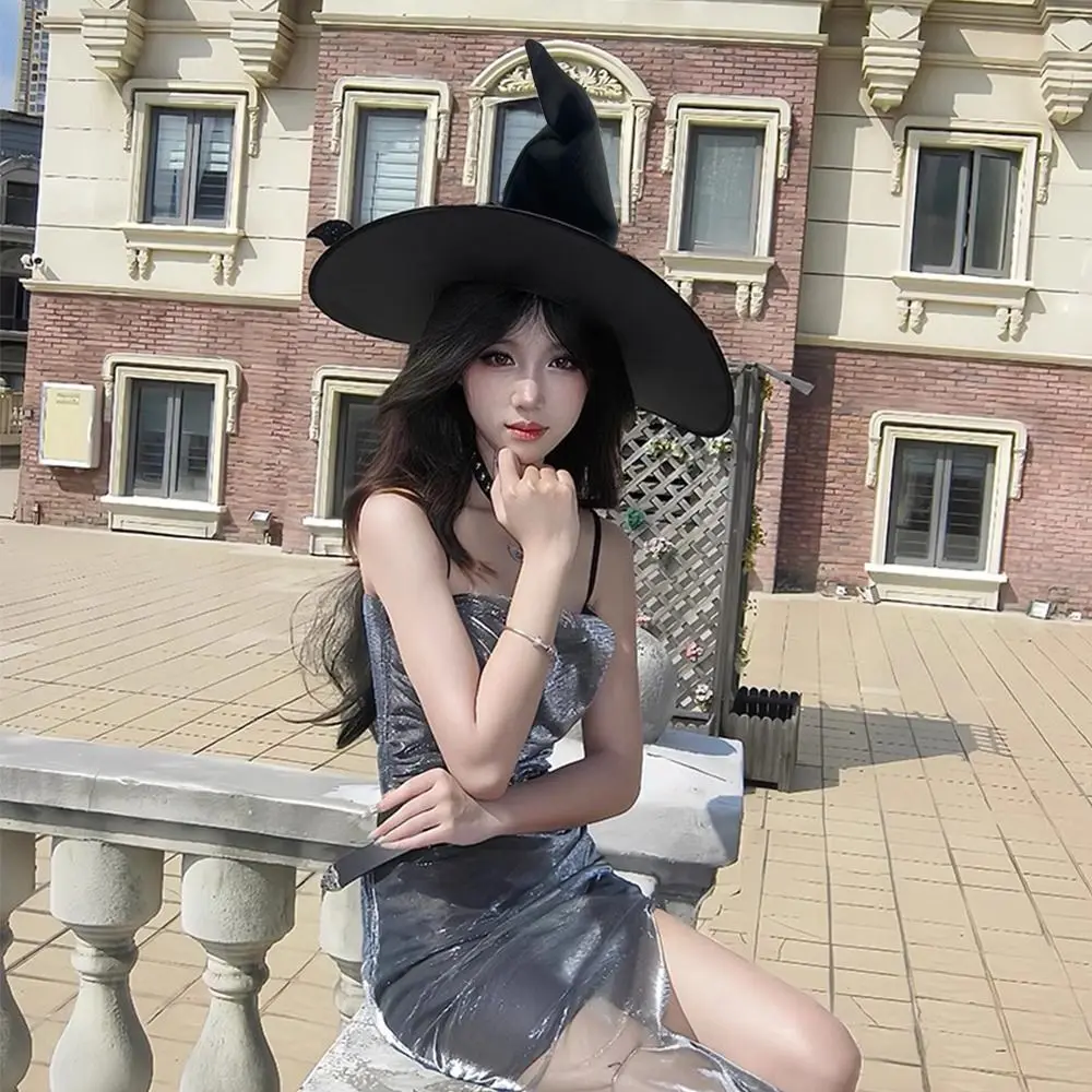 

Festival Decoration Party Halloween Sorcerer Hat Portable Vintage Magic Academy Cap Witch Hat