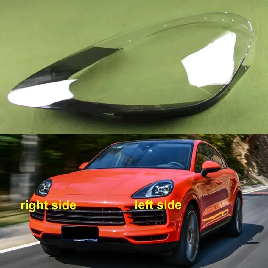 

For Porsche Cayenne S GTS Coupe 2018 2019 2020 2021 Headlight Shell Headlamp Transparent Lampshade Cover Lens Plexiglass