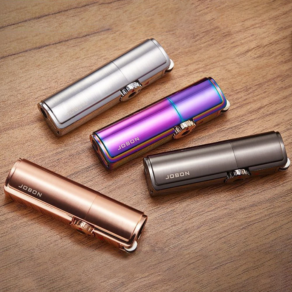 Jobon Triple Turbo Butane Torch Lighter Smoking Accessories Windproof Cigar Lighter Cool Gadgets Gift For Men Dropship Suppliers