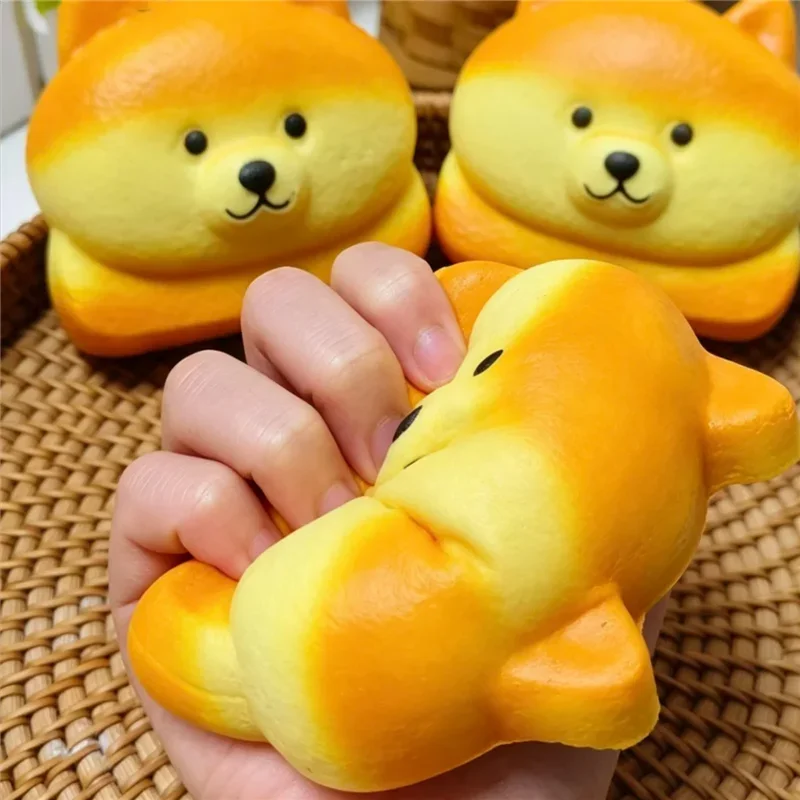 Puppy Bread Cake Slow Rising Squishy Toy Fragrant Egg Toast Squeeze Anti Stress Relief Hand Relaxing Fidget for Autism ADHD Gift