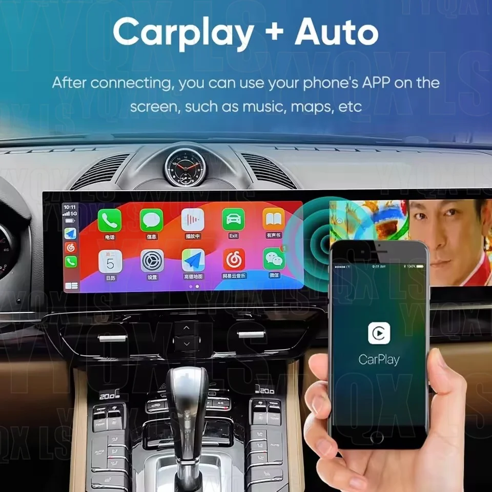 12.3 Inch+12.3Inch Android Multimedia Video Player For Porsche Cayenne 2011-2017 Upgraded Interactive Dual Screen Carplay