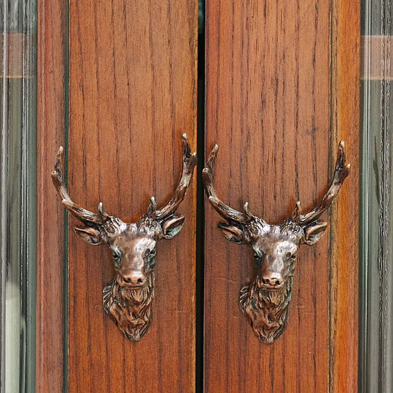 Deer Shape Wine Cooler Door Handles, Small Drawer knob, Single Hole Decorative pulls,Pot lid handle