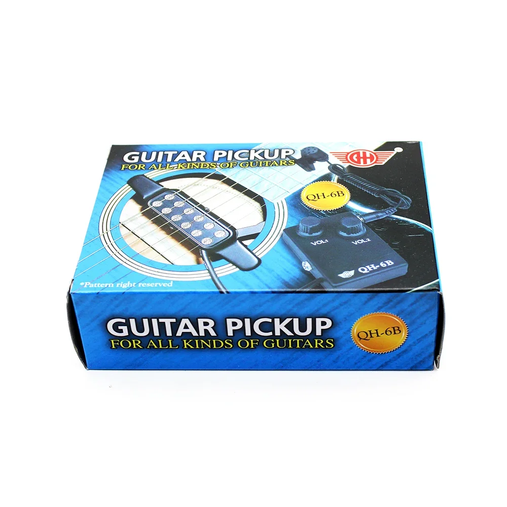 Acoustic Guitar Sound Hole Pickup 12-hole Magnetic Transducer With Tone Volume Controller Audio Cable Microphone Guitar Parts