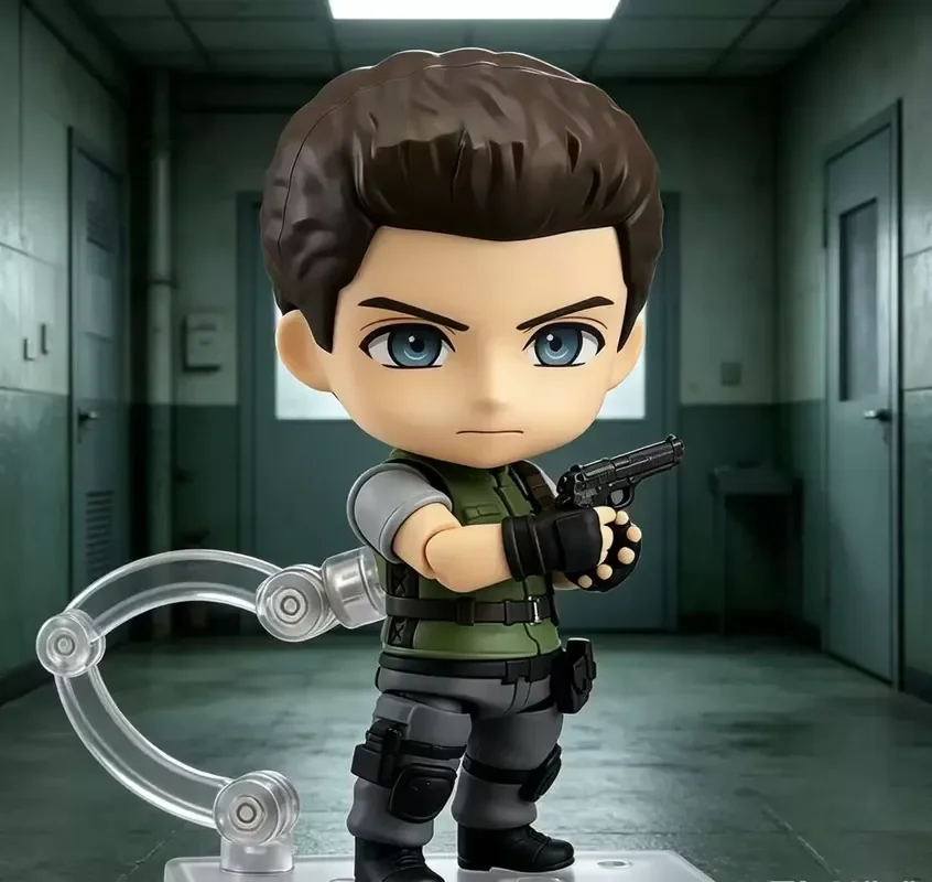 Nendoroid 681 Chris Redfield Resident Evil Q Version Action Figure Interchangeable Faces Posable Anime Game Model Toy Boys Gifts view 6