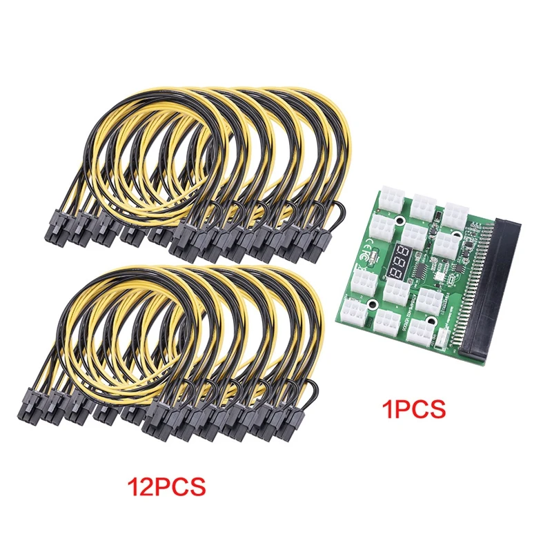 Power Conversion Board ,12 Ports Server Power Conversion Board 12Pcs 6Pin Power Cord With Toggle Switch