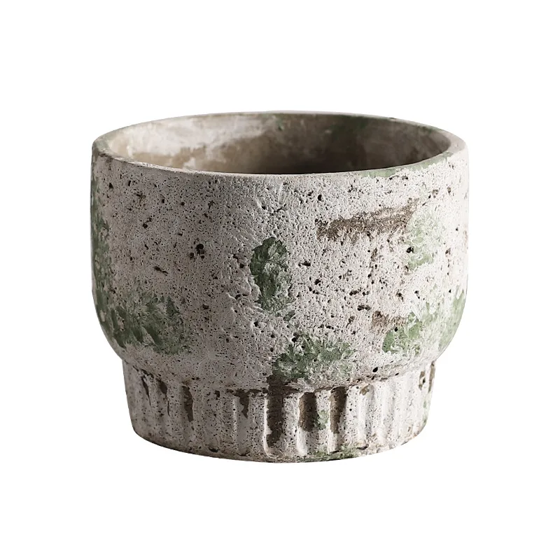 

Old garden art cement flower pot moss stone pattern color gardening ornament flower pot succulent planting pot wholesale spot