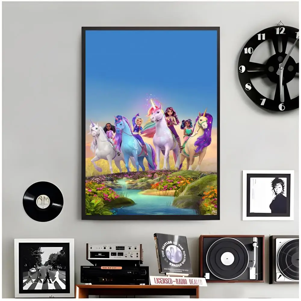 cartoon kids U-Unicorn Academy Poster Modern Wall Art Home Decor Living Room Decorative Print Unframed