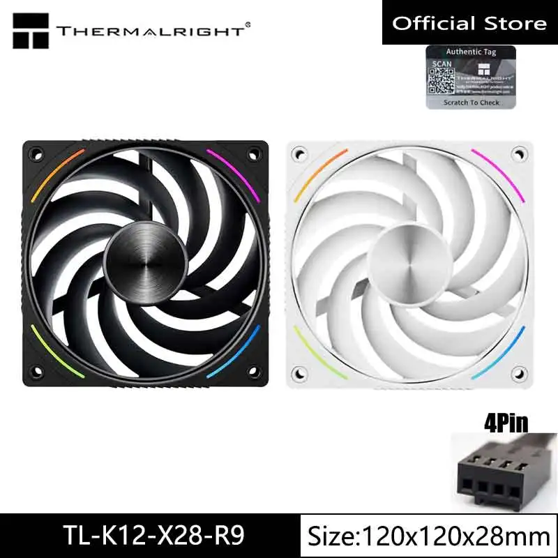 Thermalright TL-K12-X28-R9 Computer Chassis Cooling Fan, 120x120x28mm / LCP Material / High-Performance Cooling Fan