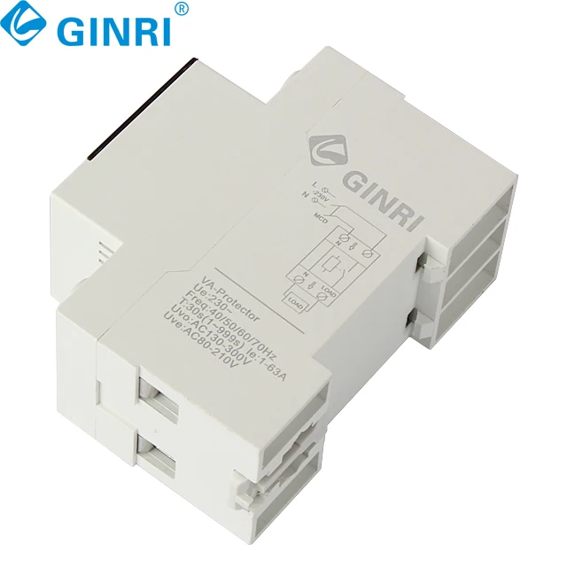 3PCS 63A 230V 2P Over Under Voltage Overcurrent Protection Electric Digital Voltage Protector Relay