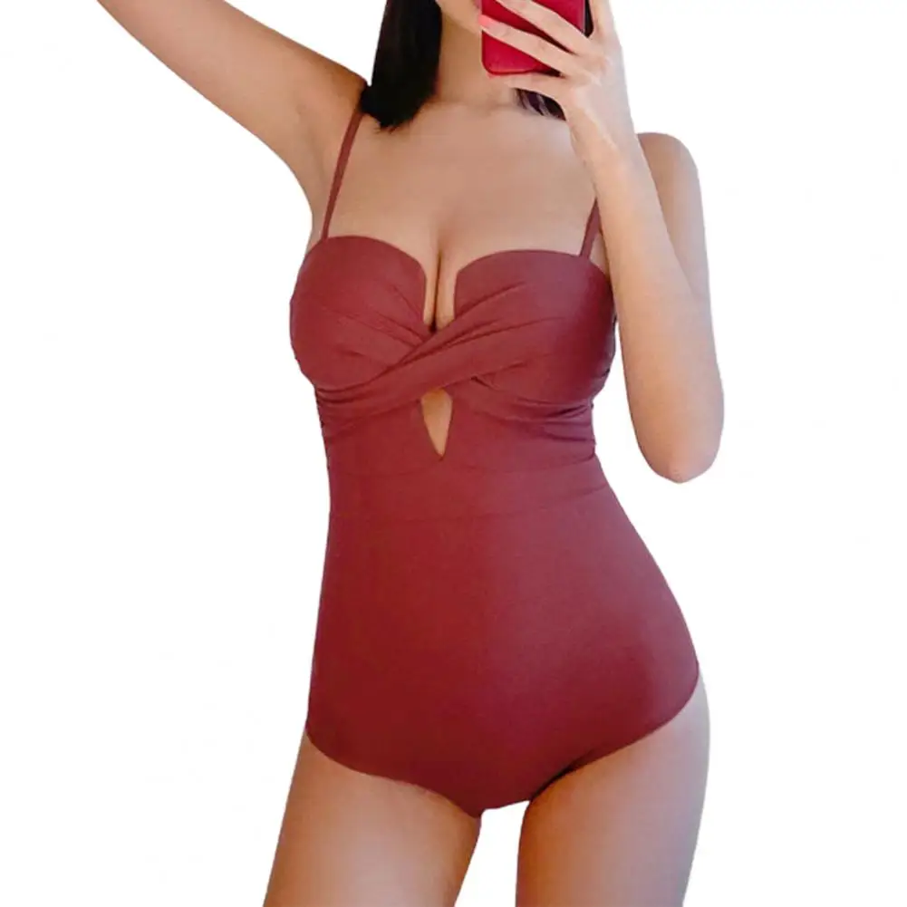 Popular Women Bikini  Push Up Ladies Women Swimsuit  Pure Color Skinny Swimsuit one piece For Brazil 2022 biquinis feminino