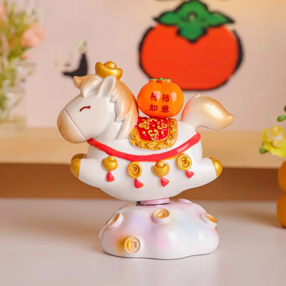 Vivid Lines Doll Sculpture Horse Shape Doll Ornament Rotatable Resin Figurine Crack-resistant Decorative Collectible with Vivid