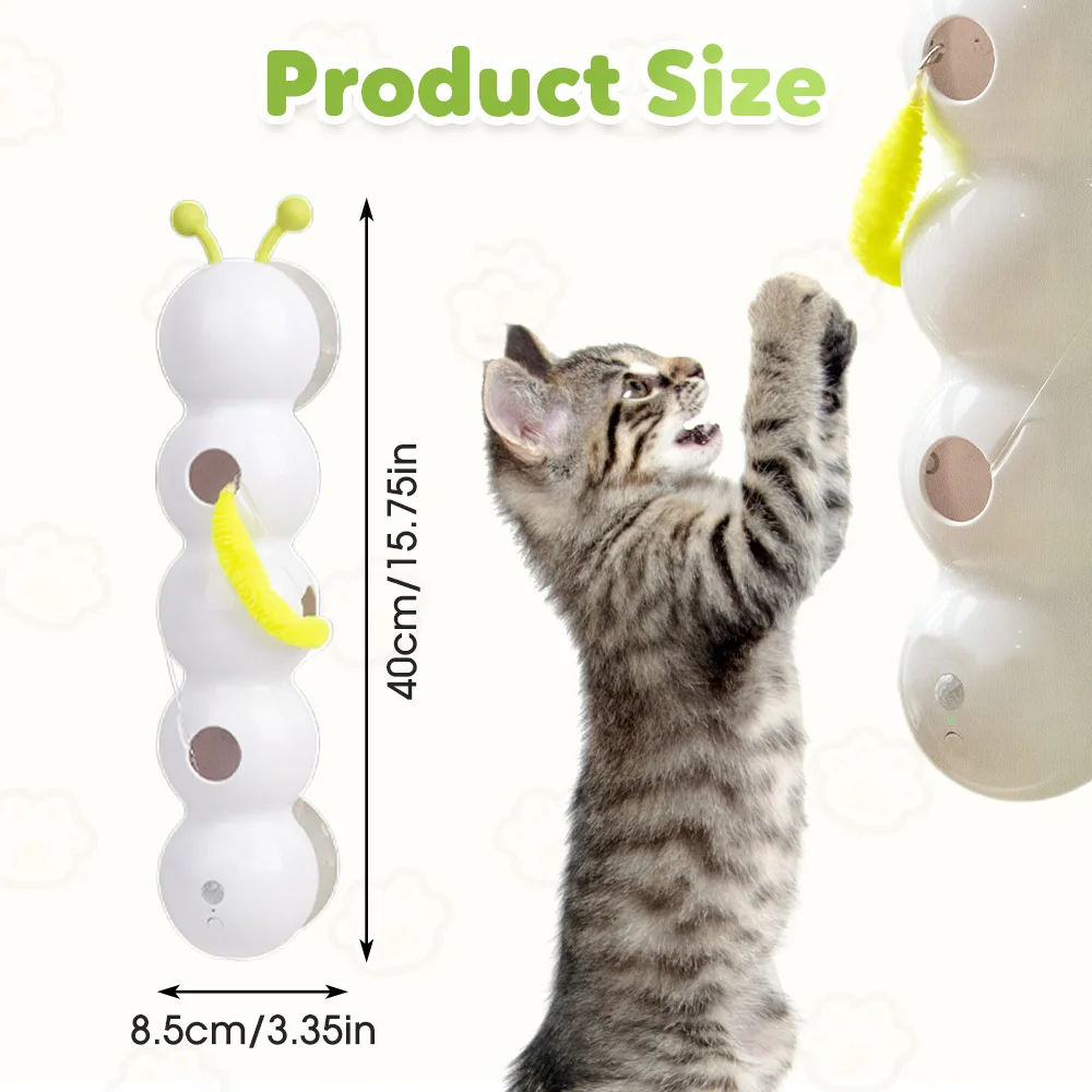 

Intelligent Interactive Cat Stick with Replaceable Prey Tail Strong suction Automatic Swing Durability In Multi Cat Households