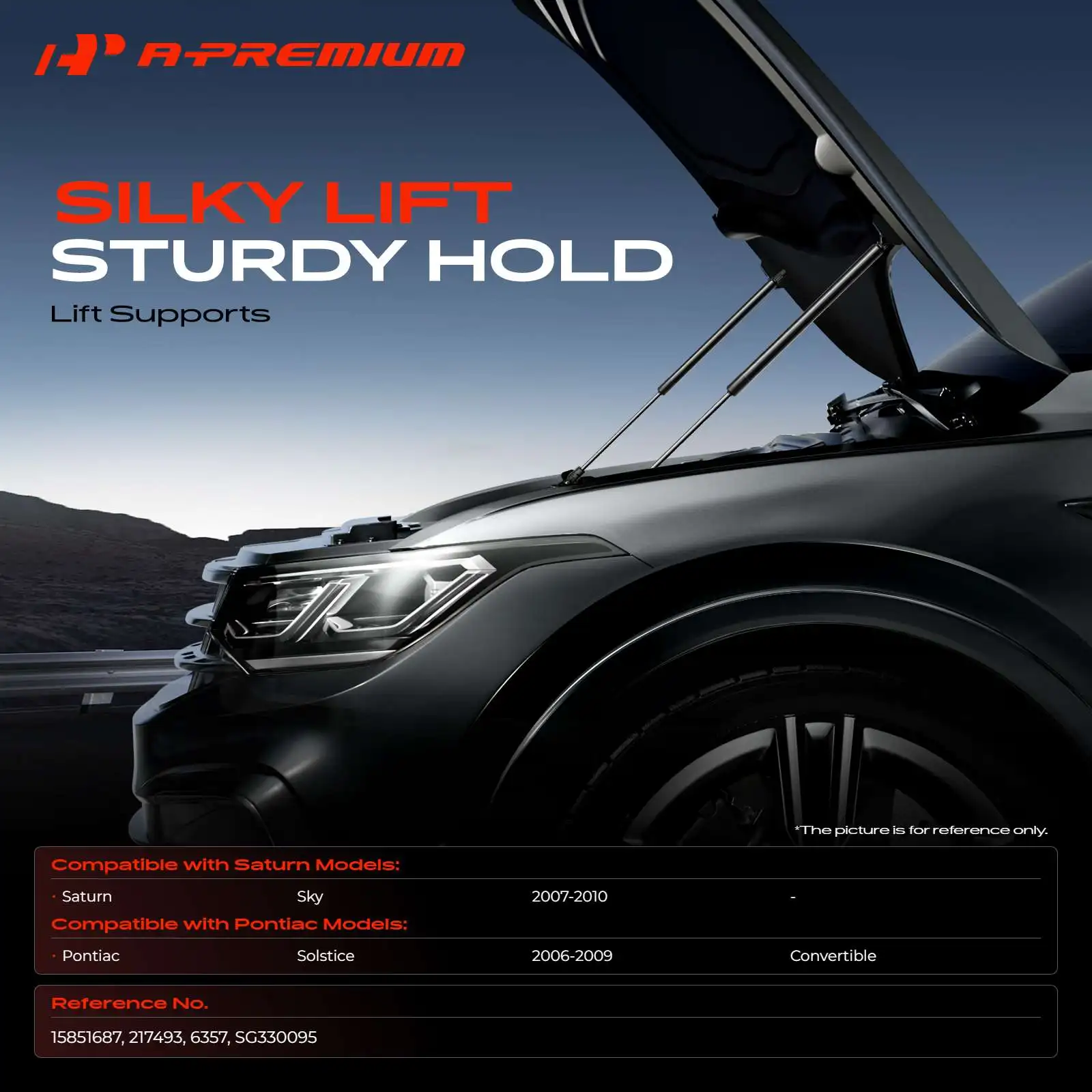 A-Premium 2Pcs Front Hood Lift Supports Shocks Struts for Saturn Sky 2007-2010 Pontiac Solstice 2006-2009