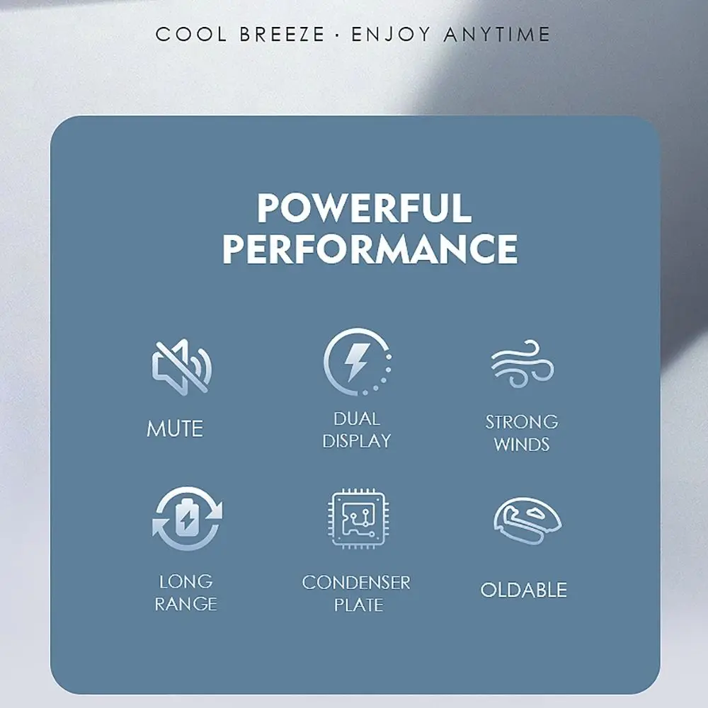 Digital Display Leafless Hanging Neck Fan 3 Speeds Quiet Operation Portable Neck Fan Vaneless Technology Foldable Design