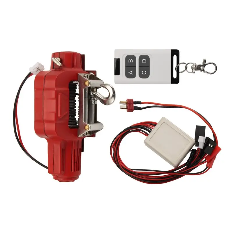 

Металлическая лебедка с беспроводным пультом управления для радиоуправляемых моделей 1:10, совместимая с RC Crawler Truck Axial SCX10 90046, TRX4, TRX6